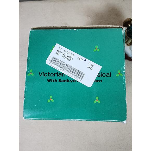 Christmas Victorian Angel Musical Ceramic Sankyo Movement w/ Box Vintage Tested - Picture 15 of 16